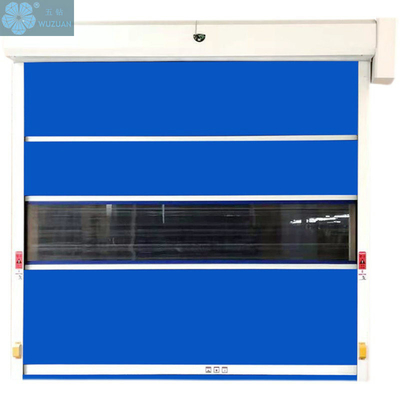                 Blue Color Industrial Custom Fast Interior Exterior Roller Shutter Garage Plastic Roll up High Speed PVC Door             